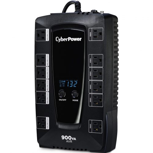 Cyber Power AVRG900LCD Intelligent LCD UPS Systems900VA/480W, 120 VAC, NEMA 5-15P, Compact, 12 Outlets, LCD, Panel® Personal, $200… AVRG900LCD
