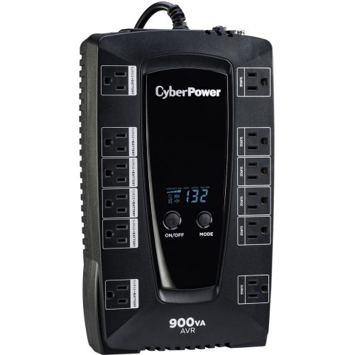 Cyber Power AVRG900LCD Intelligent LCD UPS Systems900VA/480W, 120 VAC, NEMA 5-15P, Compact, 12 Outlets, LCD, Panel® Personal, $200… AVRG900LCD