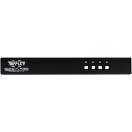 Tripp Lite Secure KVM Switch, 4-Port, Single Head, DisplayPort to DisplayPort, 4K, NIAP PP4.0, Audio, CAC, TAA4 Computer1 Local… B002-DP1AC4-N4