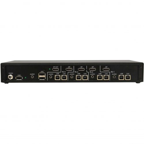 Tripp Lite Secure KVM Switch, 4-Port, Single Head, DisplayPort to DisplayPort, 4K, NIAP PP4.0, Audio, CAC, TAA4 Computer1 Local… B002-DP1AC4-N4