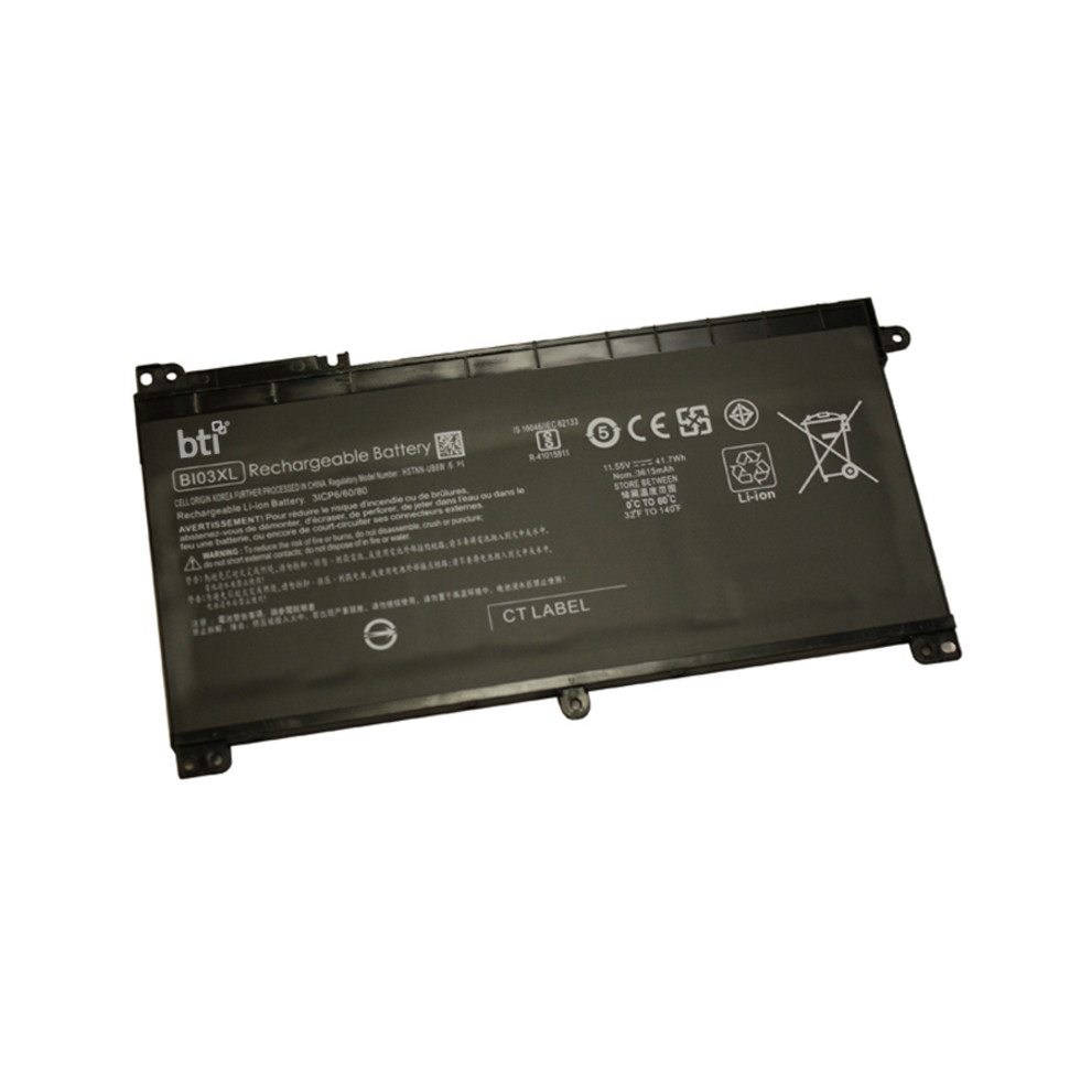 Battery Technology BTI Compatible OEM 915486-855 ON03XL BI03XL 844203-855 Compatible Model 14-ax001la 14-ax002la 14-AX010CA 14-AX010DS 14-AX010NR 14-A… BI03XL-BTI
