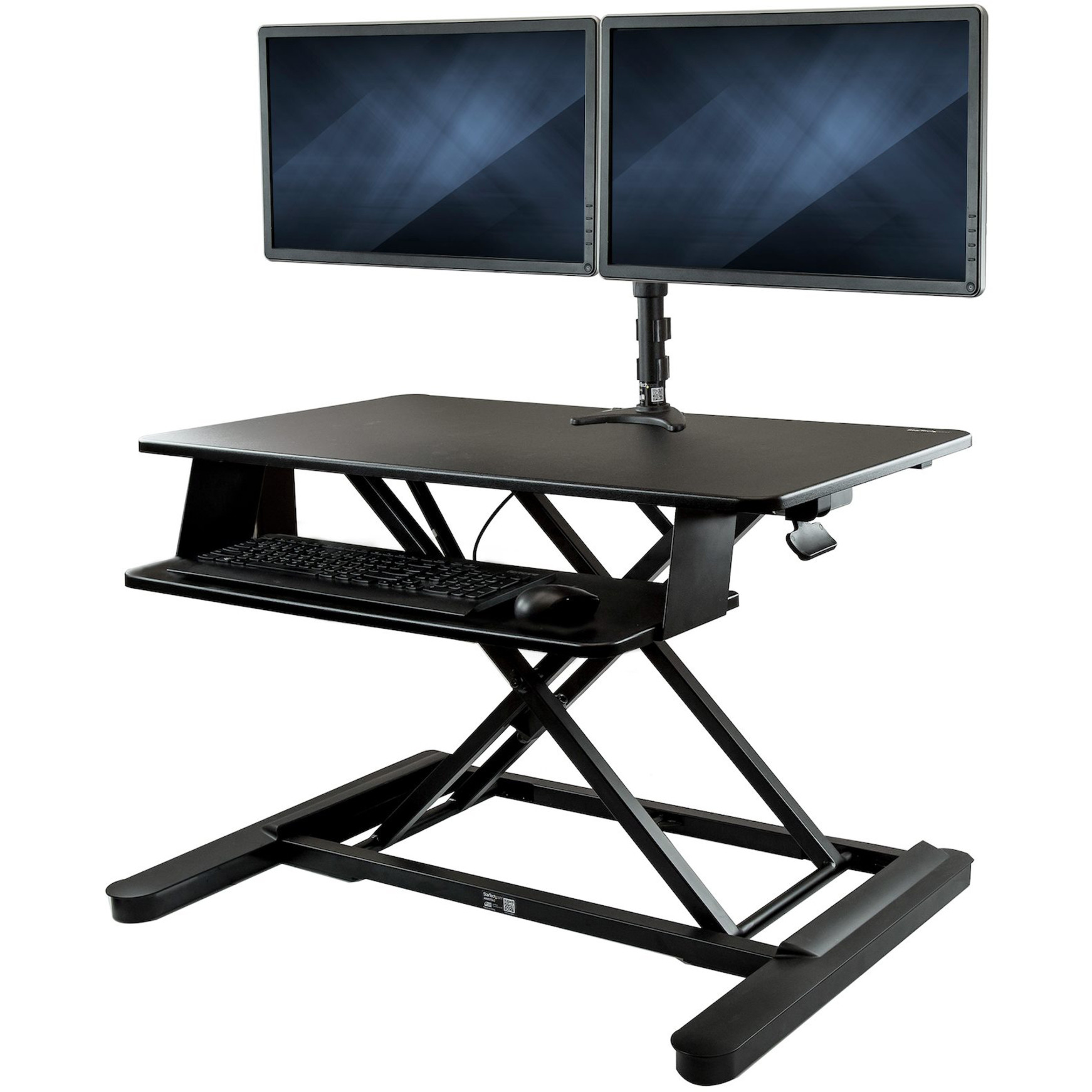 Startech .com Dual Monitor Sit Stand Desk Converter35″ WideHeight Adjustable Standing Desk Solution -Dual Arms for up to 24″ Monitors… BNDSTSLGDUAL