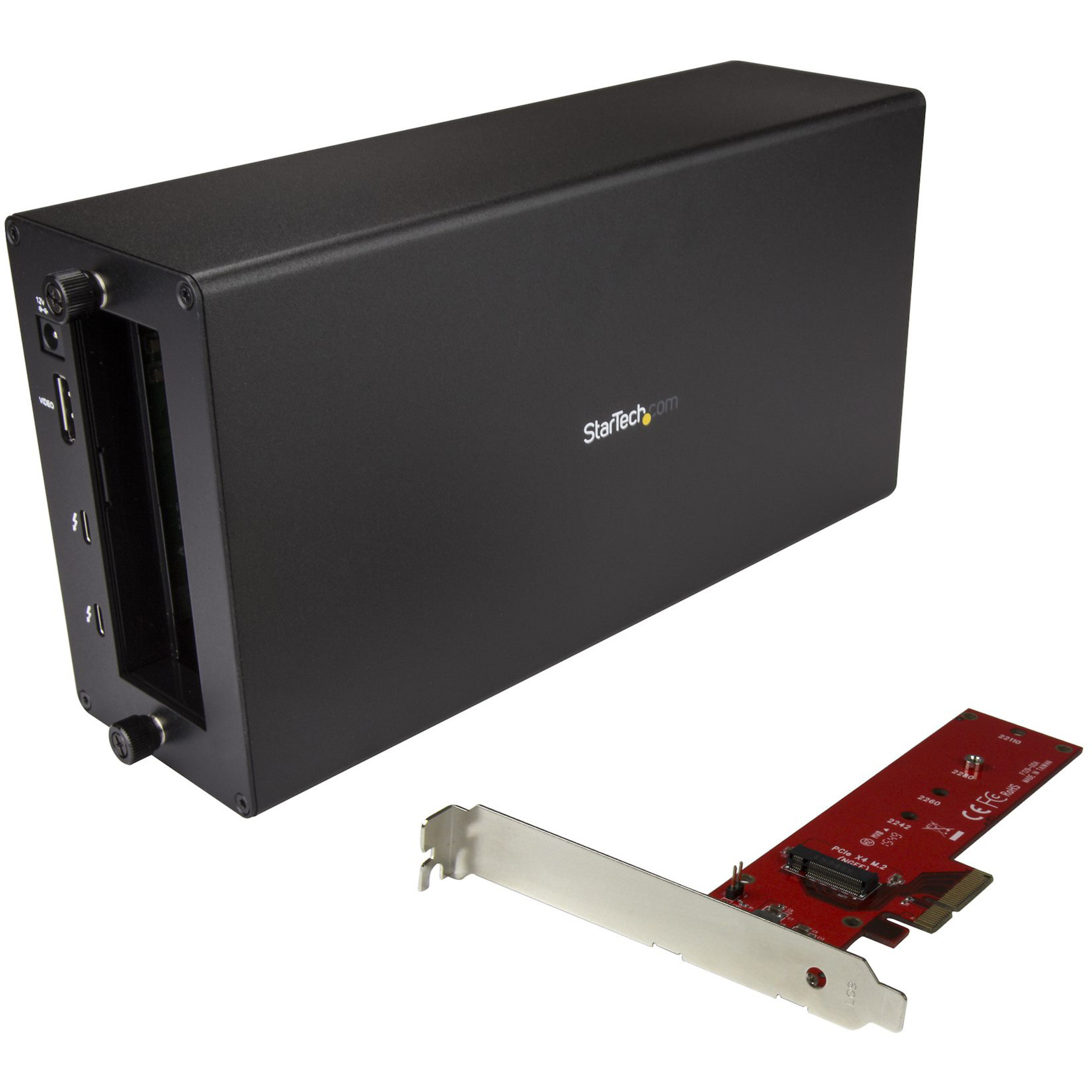 Startech .com Thunderbolt 3 to M.2 adapterExternal PCI Express EnclosureChassis plus cardThe Thunderbolt 3 M.2 enclosure lets you tak… BNDTB4M2E1