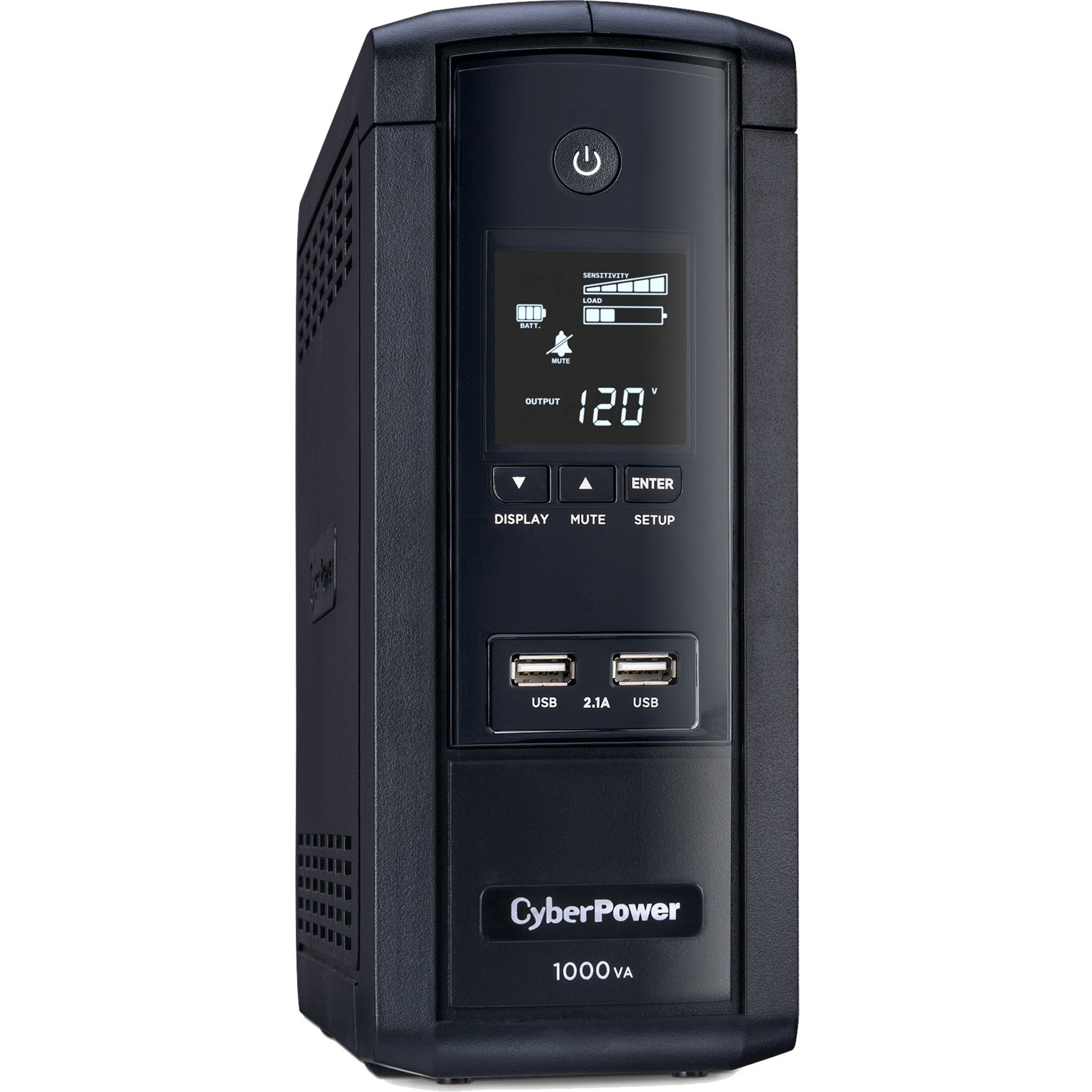 Cyber Power BRG1000AVRLCD Intelligent LCD UPS Systems1000VA/600W, 120 VAC, NEMA 5-15P, Mini-Tower, 10 Outlets, LCD, Panel® Pers… BRG1000AVRLCD