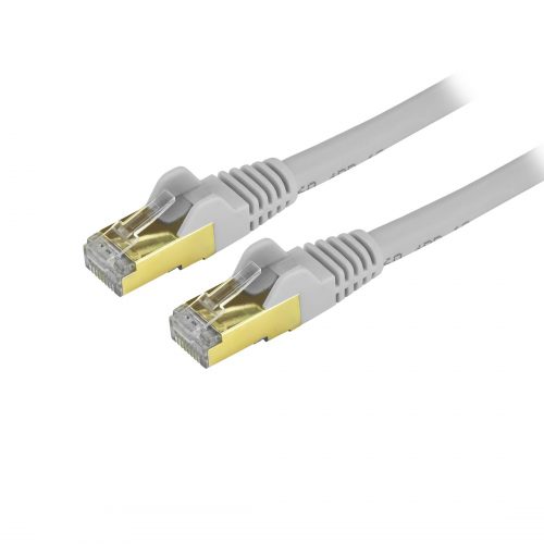 Startech .com 1ft CAT6a Ethernet Cable10 Gigabit Category 6a Shielded Snagless 100W PoE Patch Cord10GbE Gray UL Certified Wiring/TIAC… C6ASPAT1GR