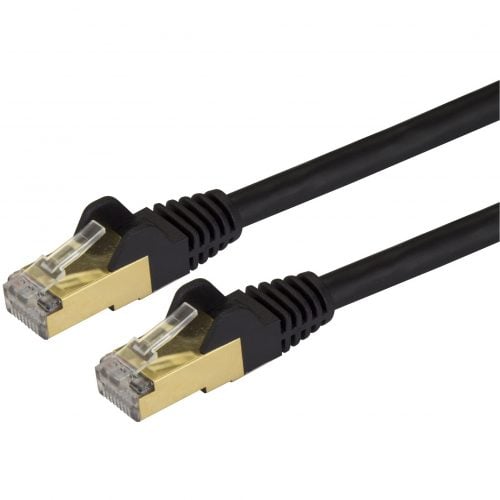 Startech .com 35ft CAT6a Ethernet Cable10 Gigabit Category 6a Shielded Snagless 100W PoE Patch Cord10Gb Black UL Certified Wiring/TIA -… C6ASPAT35BK