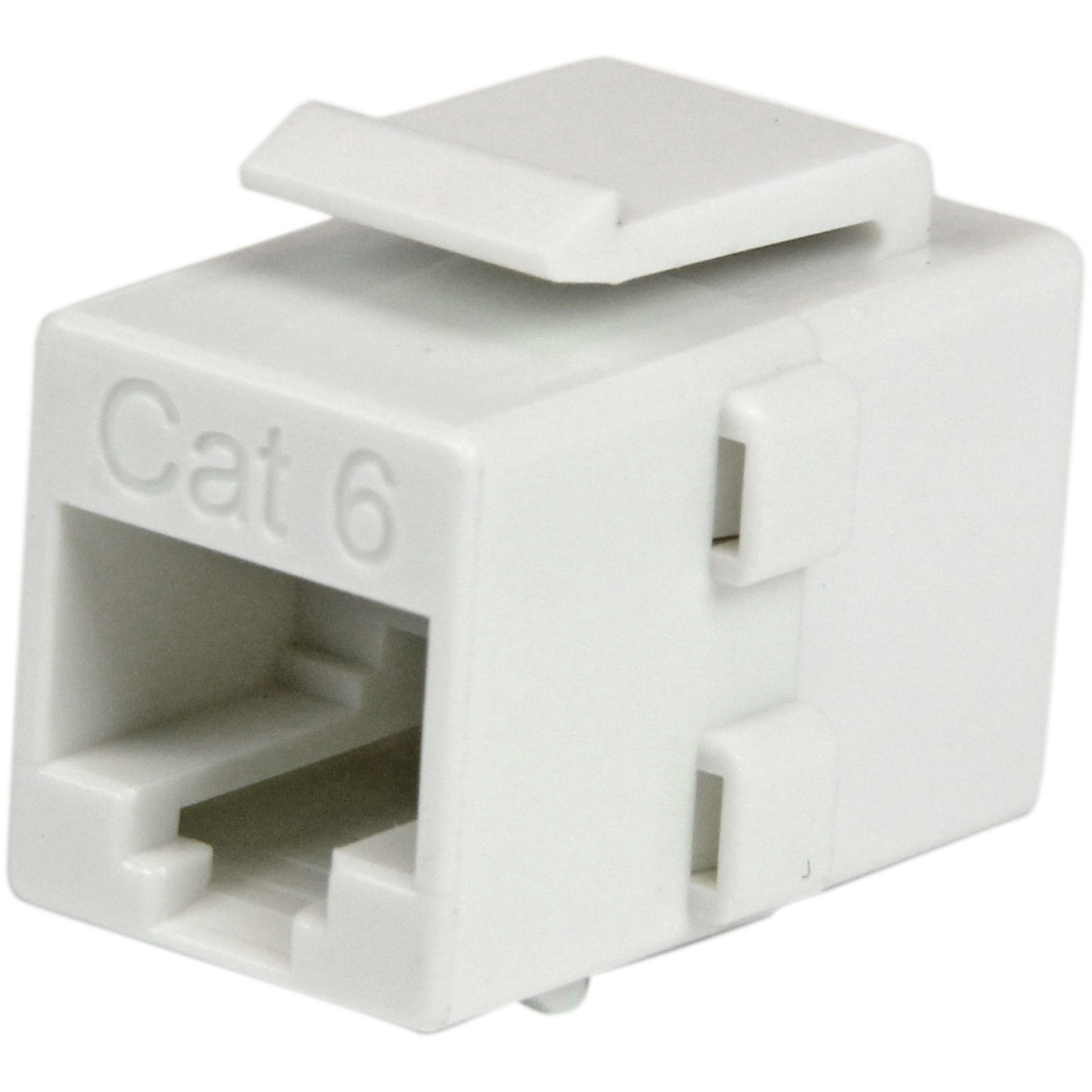 Startech .com White Cat 6 RJ45 Keystone Jack Network CouplerF/FJoin two Cat6 patch cables together to make a longer cableRJ45 Coupl… C6KEYCOUPLWH