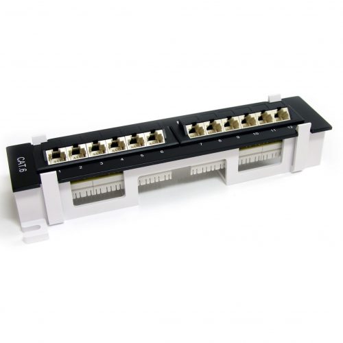 Startech .com 12 Port 1U Wall Mount Cat 6 110 Patch Panel12 x RJ-45 C6PANL4512