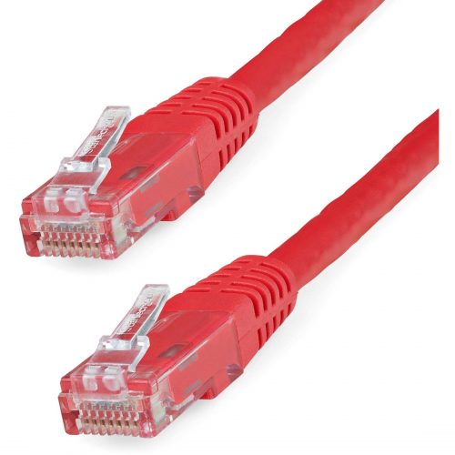 Startech .com 100ft CAT6 Ethernet CableRed Molded Gigabit100W PoE UTP 650MHzCategory 6 Patch Cord UL Certified Wiring/TIA100ft R… C6PATCH100RD