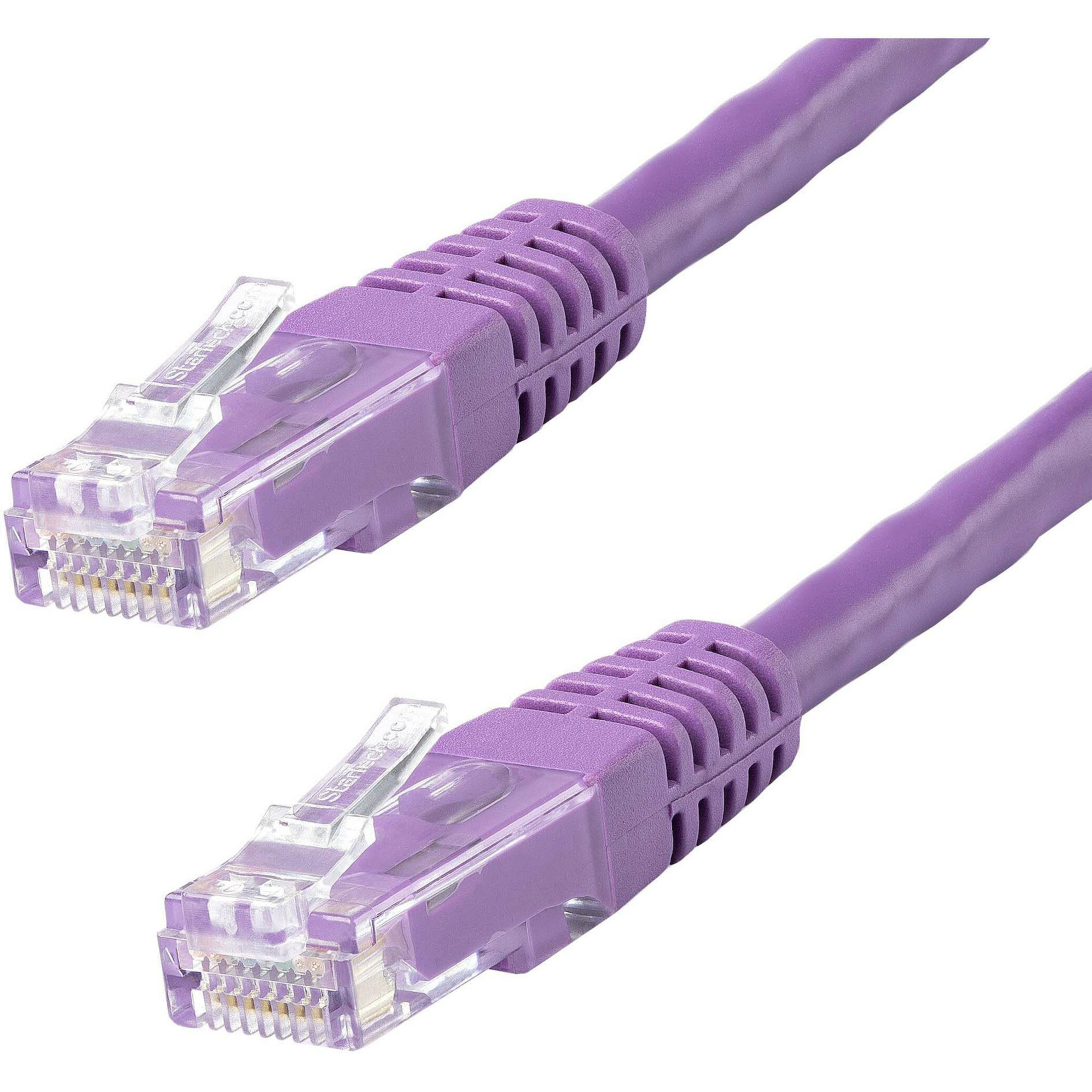 Startech .com 10ft CAT6 Ethernet CablePurple Molded Gigabit100W PoE UTP 650MHzCategory 6 Patch Cord UL Certified Wiring/TIA10ft P… C6PATCH10PL