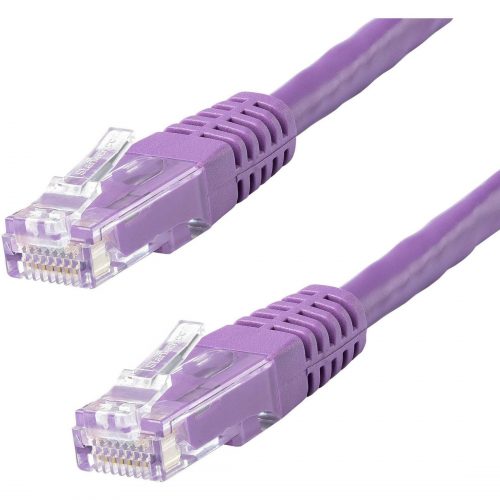 Startech .com 10ft CAT6 Ethernet CablePurple Molded Gigabit100W PoE UTP 650MHzCategory 6 Patch Cord UL Certified Wiring/TIA10ft P… C6PATCH10PL