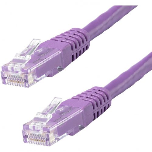 Startech .com 15ft CAT6 Ethernet CablePurple Molded Gigabit100W PoE UTP 650MHzCategory 6 Patch Cord UL Certified Wiring/TIA15ft P… C6PATCH15PL