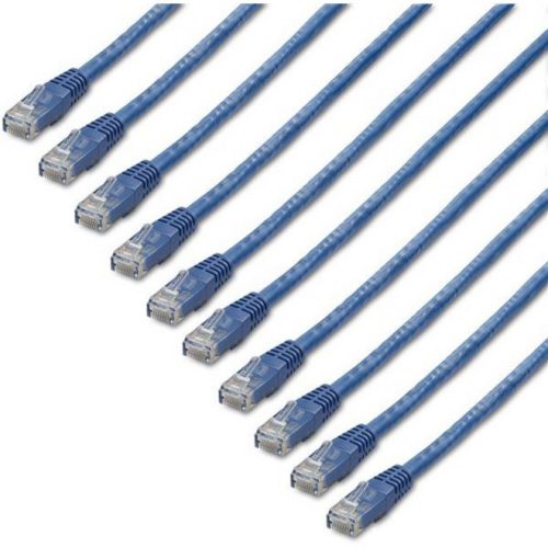 Startech .com 1 ft. CAT6 Cable10 PackBlue CAT6 Ethernet CordsMolded RJ45 ConnectorsETL Verified24 AWG (C6PATCH1BL10PK)1… C6PATCH1BL10PK