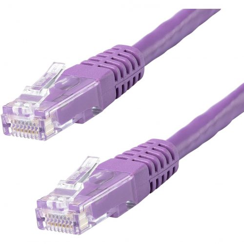 Startech .com 25ft CAT6 Ethernet CablePurple Molded Gigabit100W PoE UTP 650MHzCategory 6 Patch Cord UL Certified Wiring/TIA25ft P… C6PATCH25PL