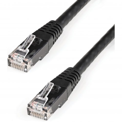Startech .com 2ft CAT6 Ethernet CableBlack Molded Gigabit100W PoE UTP 650MHzCategory 6 Patch Cord UL Certified Wiring/TIA2ft Black… C6PATCH2BK