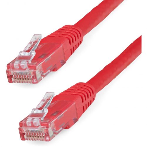 Startech .com 2ft CAT6 Ethernet CableRed Molded Gigabit100W PoE UTP 650MHzCategory 6 Patch Cord UL Certified Wiring/TIA2ft Red CAT… C6PATCH2RD