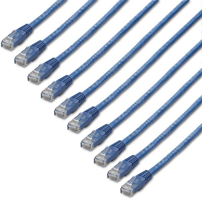 Startech .com 3 ft. CAT6 Cable10 PackBlue CAT6 Ethernet CordsMolded RJ45 ConnectorsETL Verified24 AWG (C6PATCH3BL10PK)3… C6PATCH3BL10PK