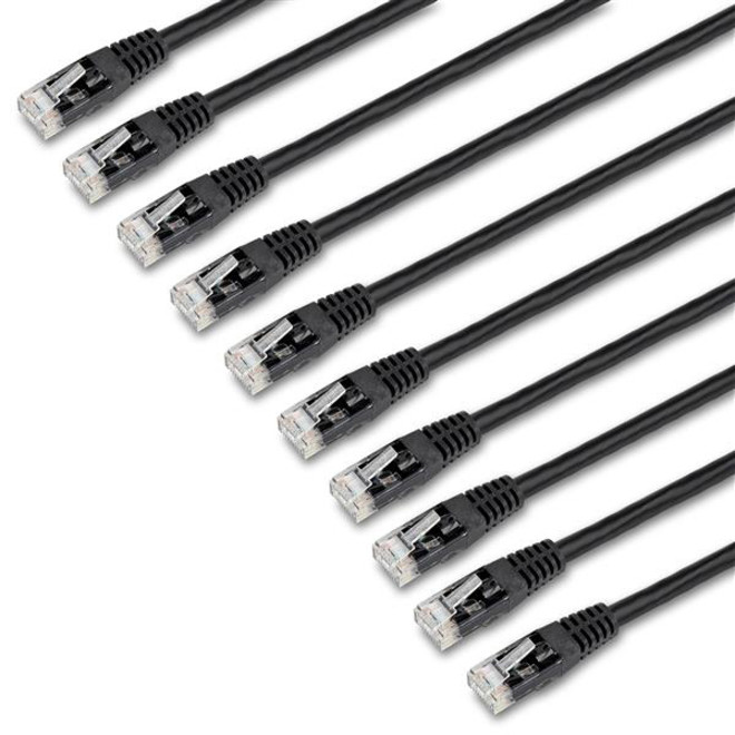Startech .com 6 ft. CAT6 Cable10 PackBlack CAT6 Ethernet CordsMolded RJ45 ConnectorsETL Verified24 AWG (C6PATCH6BK10PK)6… C6PATCH6BK10PK