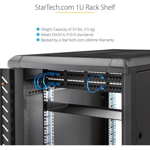 Startech .com 1U 7in Depth Universal Fixed Rack Mount Shelf33lbs / 15kgAdd a 1U Compact Storage Shelf to any Standard 19″ Server Rack or… CABSHELF1U
