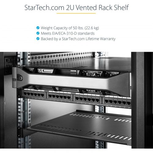 Startech .com 2U 16in Universal Vented Rack Mount Cantilever ShelfFixed Server Rack Cabinet Shelf50lbs / 23kg2U 19in vented server rac… CABSHELFV