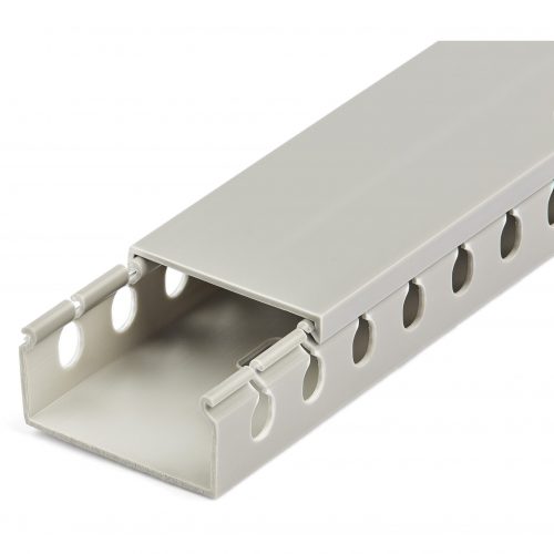 Startech .com Cable Management Raceway with Cover 2″(50mm)W x 1″(25mm)H, 6.5ft(2m) length, 3/8″(8mm) Slots, Wall Wire Duct, UL ListedCable m… CBMWD5025