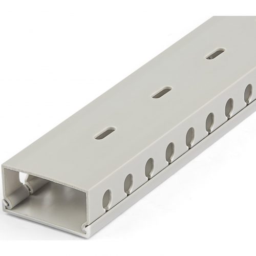 Startech .com Cable Management Raceway with Cover 2″(50mm)W x 1″(25mm)H, 6.5ft(2m) length, 3/8″(8mm) Slots, Wall Wire Duct, UL ListedCable m… CBMWD5025