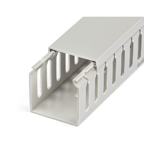 Startech .com Cable Management Raceway with Cover 2″(50mm)W x 2″(50mm)H, 6.5ft(2m) length, 3/8″(8mm) Slots, Wall Wire Duct, UL ListedCable m… CBMWD5050