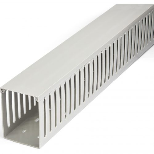 Startech .com Cable Management Raceway with Cover 3″(75mm)W x 4″(100mm)H, 6.5ft(2m) length, 3/8″(8mm) Slots, Wall Wire Duct, UL ListedCable… CBMWD75100