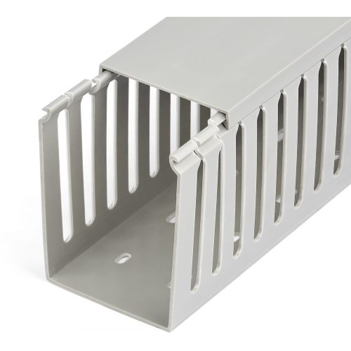 Startech .com Cable Management Raceway with Cover 3″(75mm)W x 4″(100mm)H, 6.5ft(2m) length, 3/8″(8mm) Slots, Wall Wire Duct, UL ListedCable… CBMWD75100
