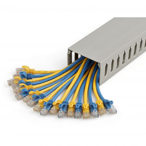 Startech .com Cable Management Raceway with Cover 3″(75mm)W x 2″(50mm)H, 6.5ft(2m) length, 3/8″(8mm) Slots, Wall Wire Duct, UL ListedCable m… CBMWD7550