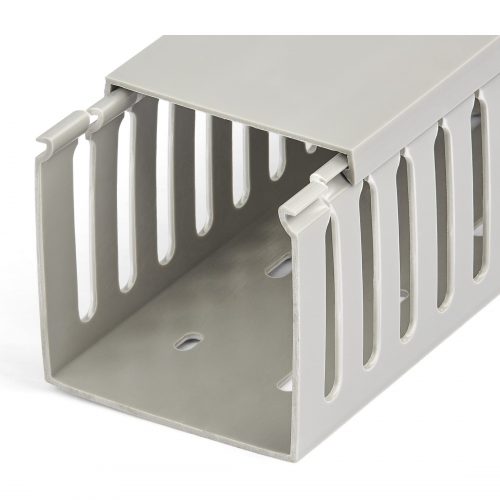Startech .com Cable Management Raceway with Cover 3″(75mm)W x 3″(75mm)H, 6.5ft(2m) length, 3/8″(8mm) Slots, Wall Wire Duct, UL ListedCable m… CBMWD7575