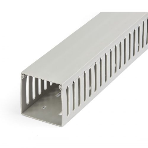 Startech .com Cable Management Raceway with Cover 3″(75mm)W x 3″(75mm)H, 6.5ft(2m) length, 3/8″(8mm) Slots, Wall Wire Duct, UL ListedCable m… CBMWD7575