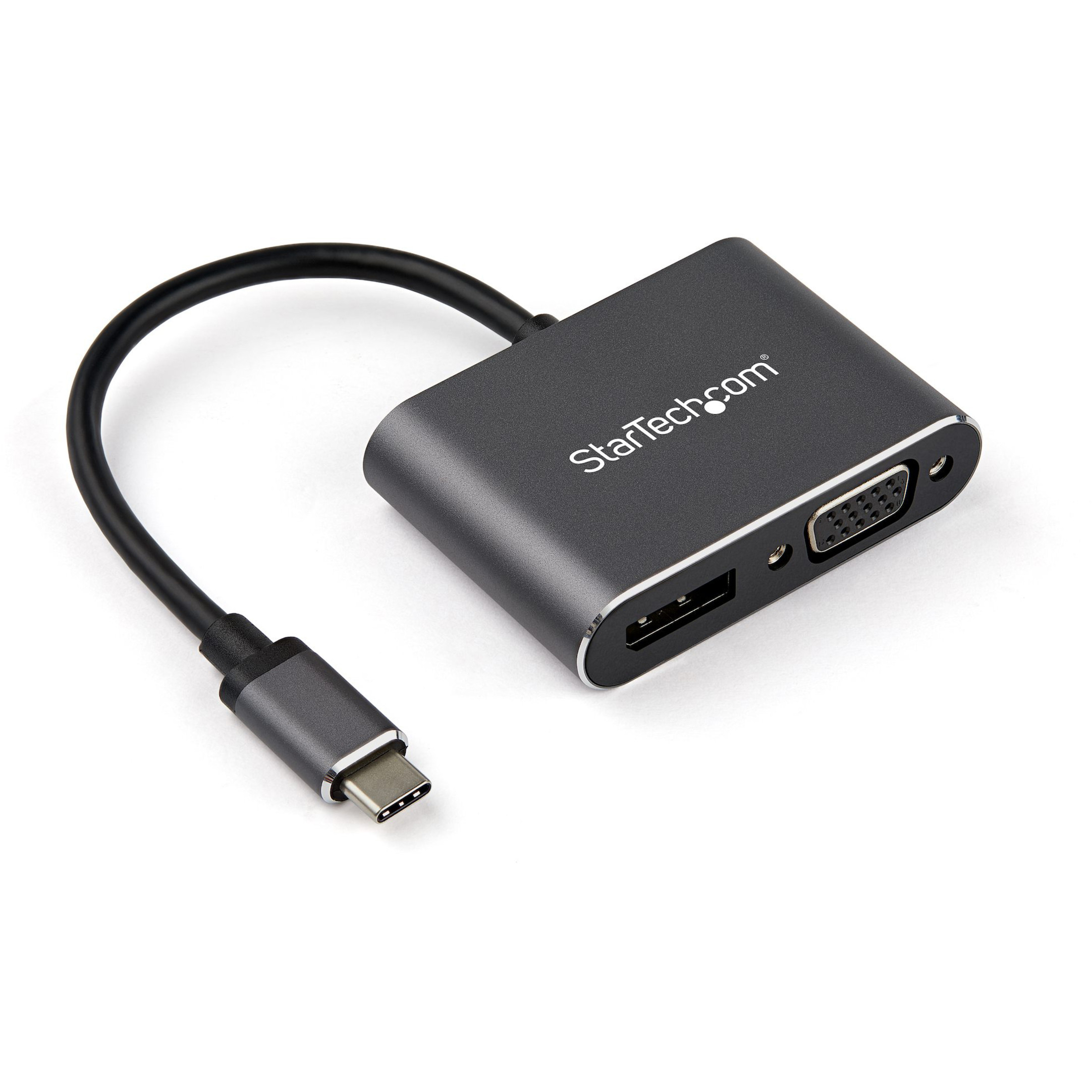 Startech .com USB C Multiport Video AdapterUSB-C to 4K 60Hz DisplayPort 1.2 HBR2 HDR or 1080p VGA Monitor AdapterUSB Type-C 2-in-12-in… CDP2DPVGA