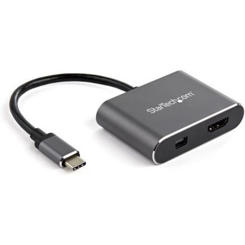 Startech .com USB C Multiport Video Adapter4K 60Hz USB-C to HDMI 2.0 or Mini DisplayPort 1.2 Monitor Display AdapterHBR2 HDR2-in-1 USB… CDP2HDMDP