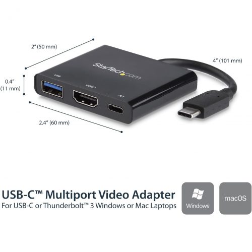 Startech .com USB C Multiport Adapter with HDMI 4K & 1x USB 3.0PDMac & WindowsUSB Type C All in One Video AdapterExpand the connec… CDP2HDUACP
