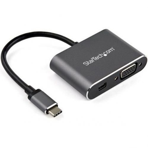 Startech .com USB C Multiport Video AdapterUSB-C to 4K 60Hz Mini DisplayPort 1.2 (HBR2 HDR) or 1080p VGA Monitor Display Adapter2-in-1 U… CDP2MDPVGA