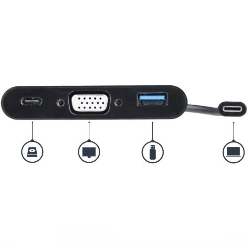 Startech Star Tech.com USB-C VGA Multiport AdapterUSB-A Portwith Power Delivery (USB PD)USB C Adapter ConverterUSB C DongleUSB C VGA M… CDP2VGAUACP