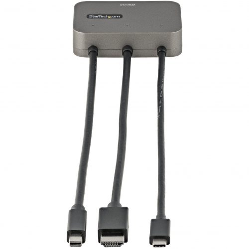 Startech .com 3-in-1 Multiport to HDMI Adapter, 4K 60Hz USB-C, HDMI or Mini DP to HDMI Video Converter, Conference Room Digital AV Adapter -… CDPHDMDP2HD