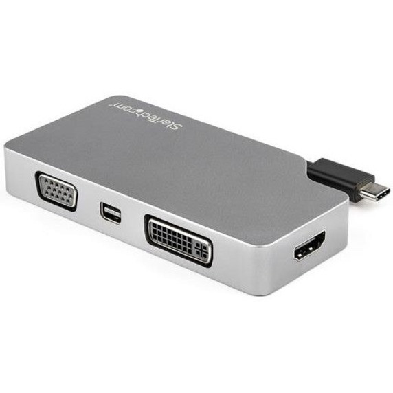 Startech .com USB C Multiport Video Adapter 4K 60Hz/1080pUSB Type C to HDMI, VGA, DVI or Mini DisplayPort Monitor AdapterSpace Gray -… CDPVDHDMDP2G