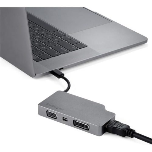 Startech .com USB C Multiport Video Adapter 4K 60Hz/1080pUSB Type C to HDMI, VGA, DVI or Mini DisplayPort Monitor AdapterSpace Gray -… CDPVDHDMDP2G