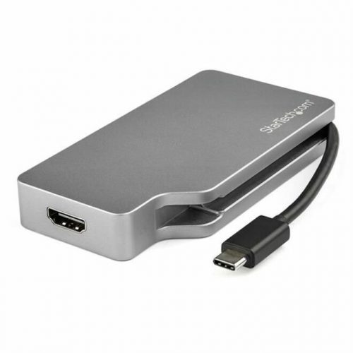 Startech .com USB C Multiport Video Adapter 4K/1080pUSB Type C to HDMI, VGA, DVI or Mini DisplayPort Monitor AdapterSpace Gray4-in-… CDPVDHDMDPSG