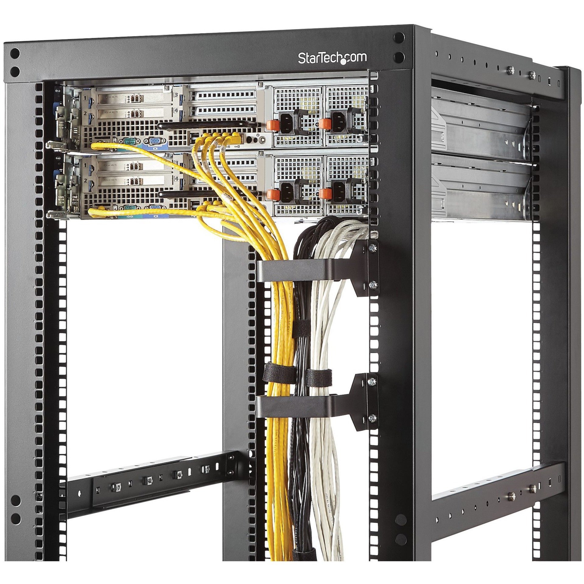 Startech .com Multi-Directional Vertical Server Rack Cable Management  D-Ring Hook 2.4x3.9in (6x10cm)Add an internal or external facing cable