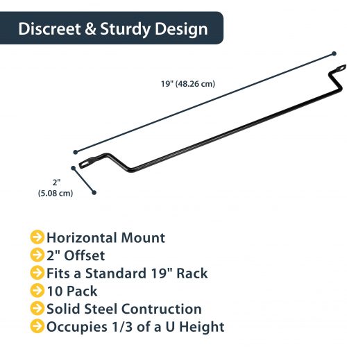 Startech .com Horizontal Cable Lacing Bars with 2 in. Offset for RacksHorizontal Cable Manager10 PackRoute your cables on these horizont… CMLB102