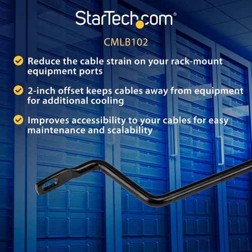 Startech .com Horizontal Cable Lacing Bars with 2 in. Offset for RacksHorizontal Cable Manager10 PackRoute your cables on these horizont… CMLB102