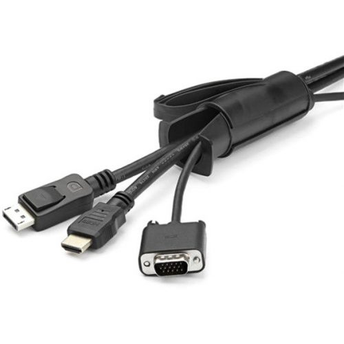 Startech .com 2.5m / 8.2ft Cable Management SleeveSpiral25mm / 1″ DiameterW/ Cable Loading ToolExpandable Coiled Cord Organizer -… CMSCOILED2
