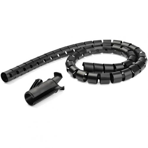 Startech .com 2.5m / 8.2ft Cable Management SleeveSpiral25mm / 1″ DiameterW/ Cable Loading ToolExpandable Coiled Cord Organizer -… CMSCOILED2
