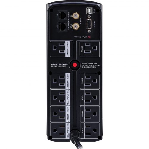 Cyber Power CP1350AVRLCD Intelligent LCD UPS Systems1350VA/815W, 120 VAC, NEMA 5-15P, Mini-Tower, 10 Outlets, LCD, Panel® Person… CP1350AVRLCD