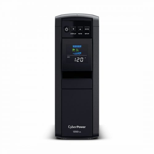 Cyber Power CP1350PFCLCD PFC Sinewave UPS Systems1350VA/880W, 120 VAC, NEMA 5-15P, Mini-Tower, Sine Wave, 12 Outlets, LCD, Panel&reg… CP1350PFCLCD