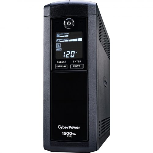 Cyber Power CP1500AVRLCDTAA Intelligent LCD UPS Systems1500VA/900W, NEMA 5-15P, Mini-Tower, 12 Outlets, LCD, Panel® Personal,… CP1500AVRLCDTAA