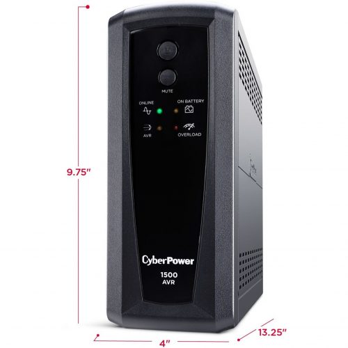 Cyber Power CP1500AVRT AVR UPS Systems1500VA/900W, 120 VAC, NEMA 5-15P, Mini-Tower, 10 Outlets, Panel® Personal, $500000 CEG, … CP1500AVRT